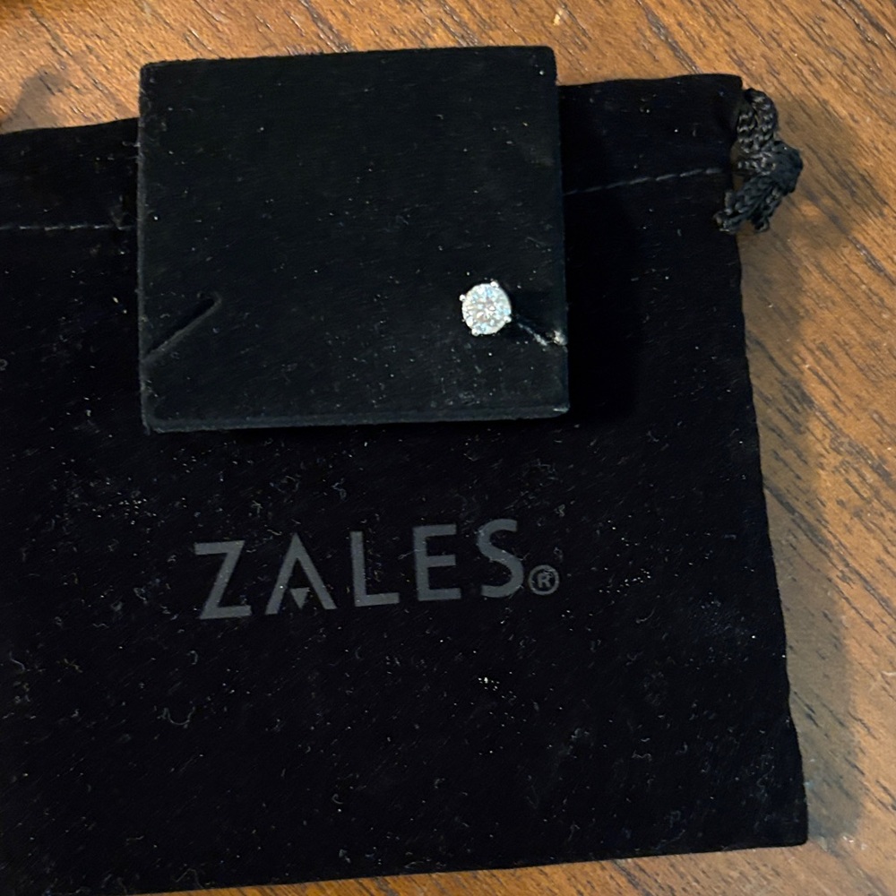 Zales Silver Diamond Stud Earring